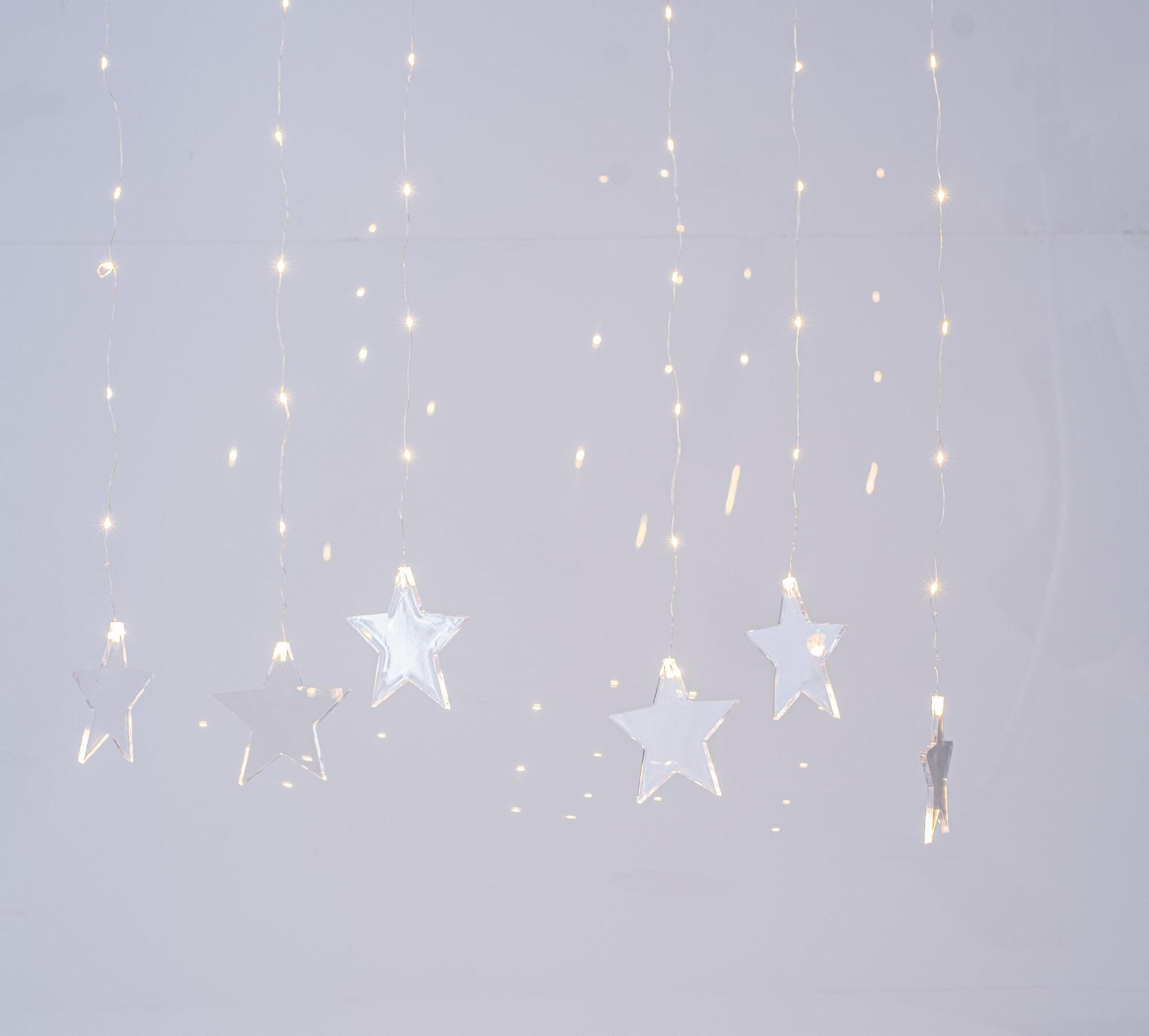Коледни лампички завеса със звезди 47 MINI LED