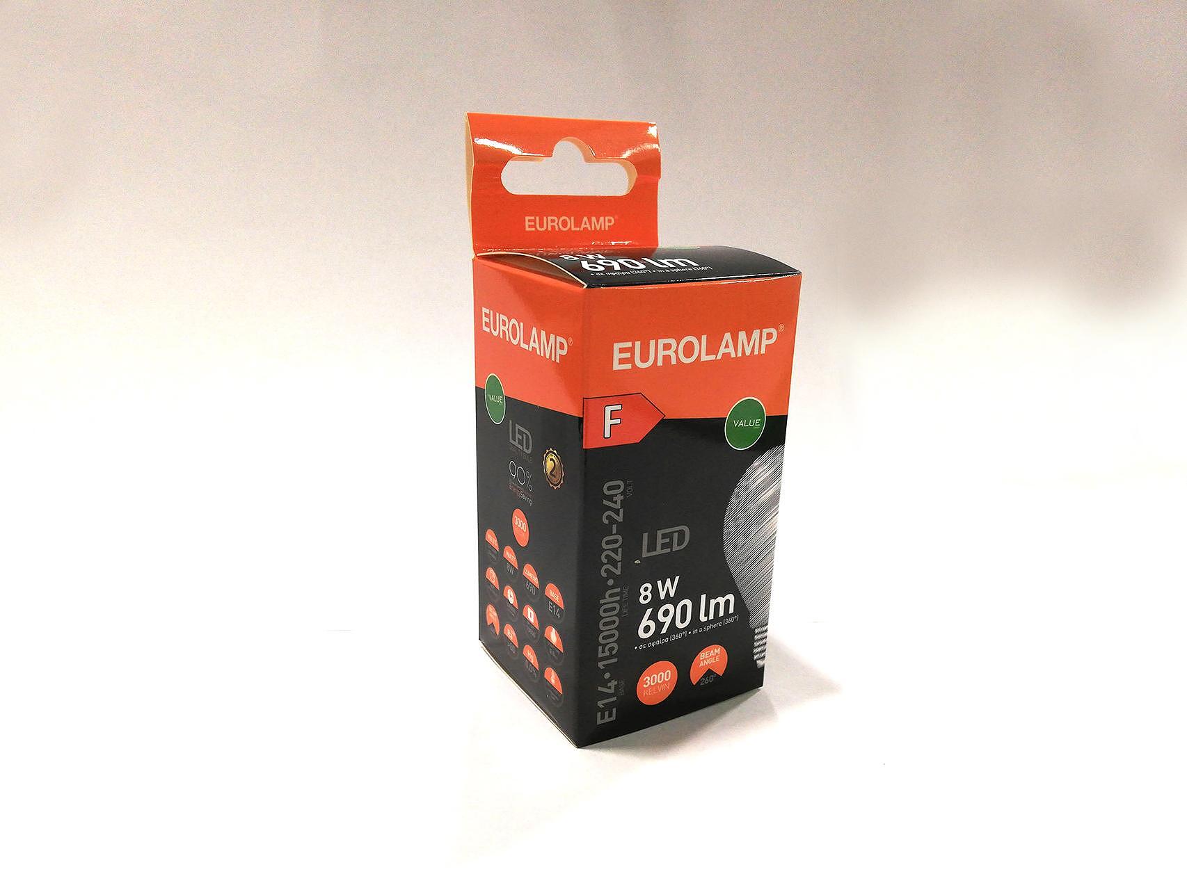 EUROLAMP LED крушка G45 8W E14 3000K