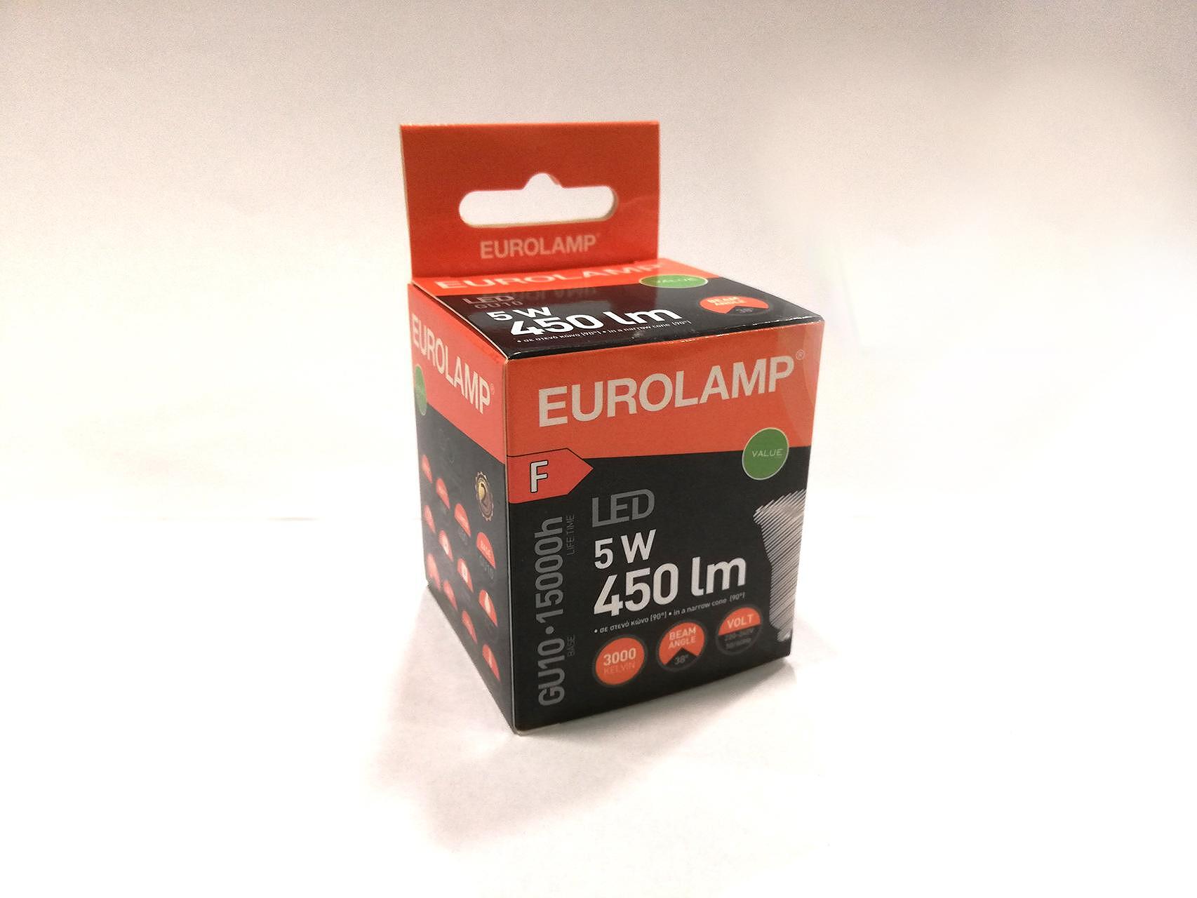 EUROLAMP LED крушка GU10 5W 3000K 38°