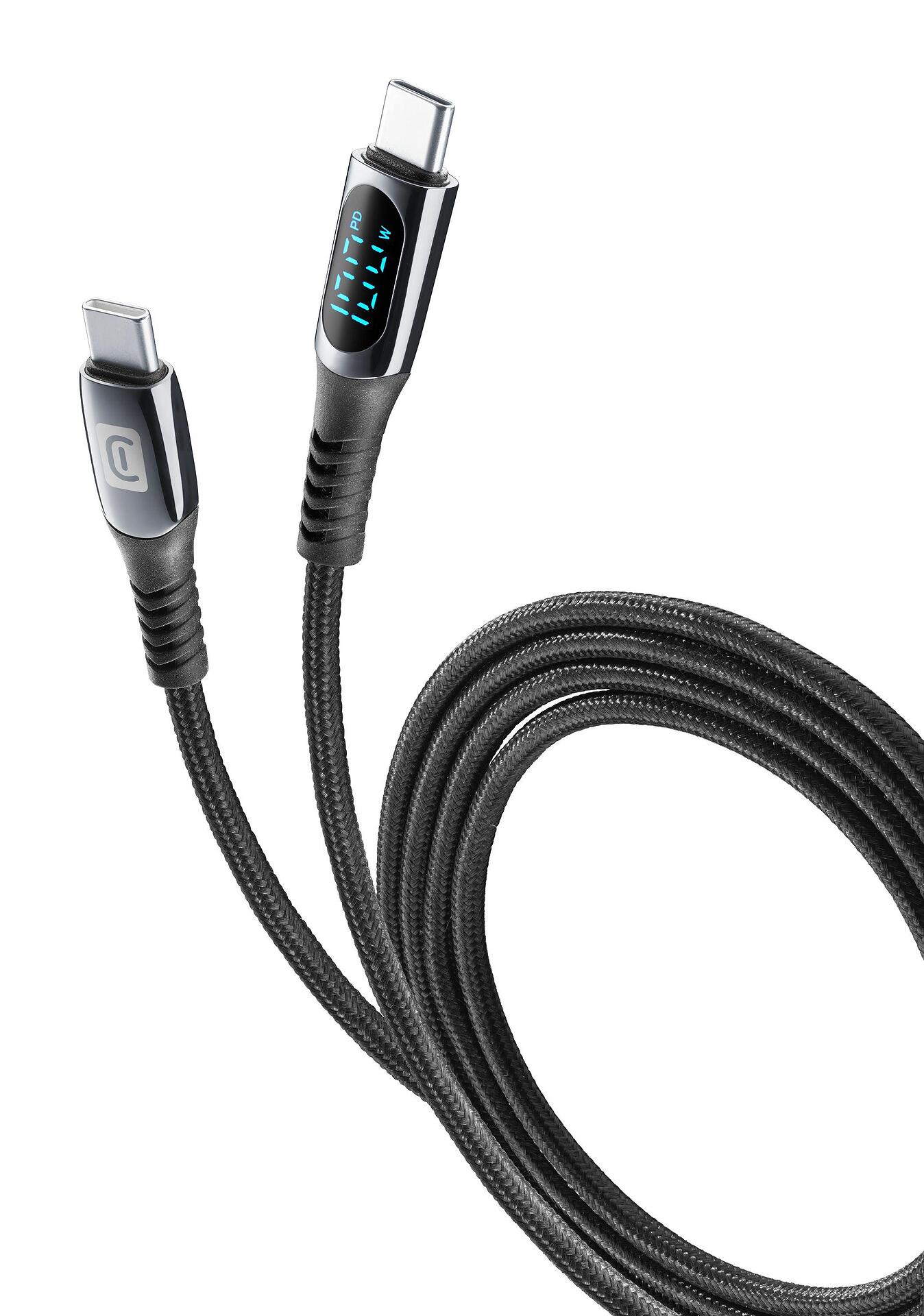 Кабел USB-C към USB-C с дисплей 5A-100W 2м