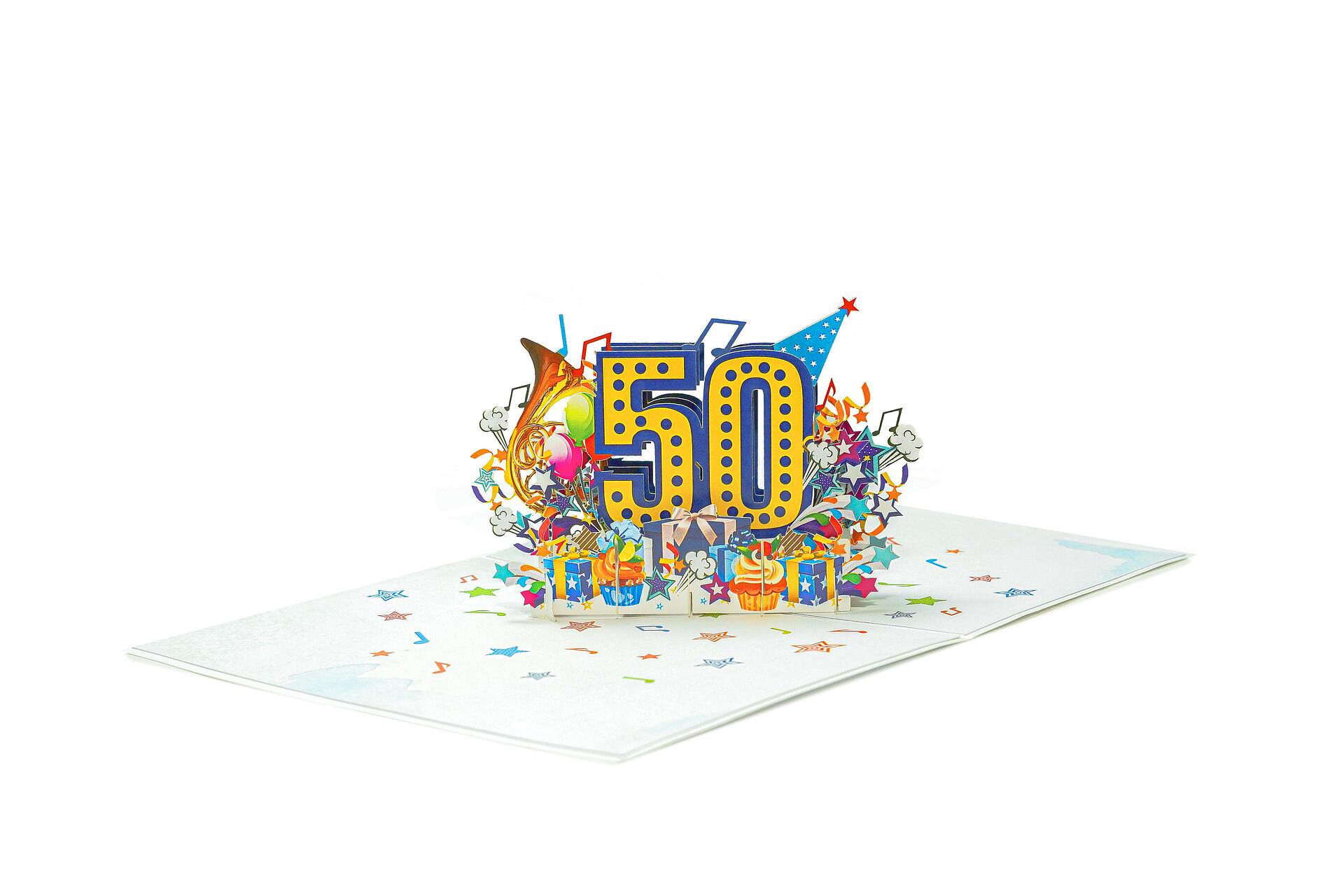 Поздравителна картичка Pop-up "50"