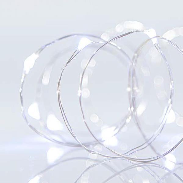 Коледни лампички 100 MINI LED Stady с бяла светлина и адаптор