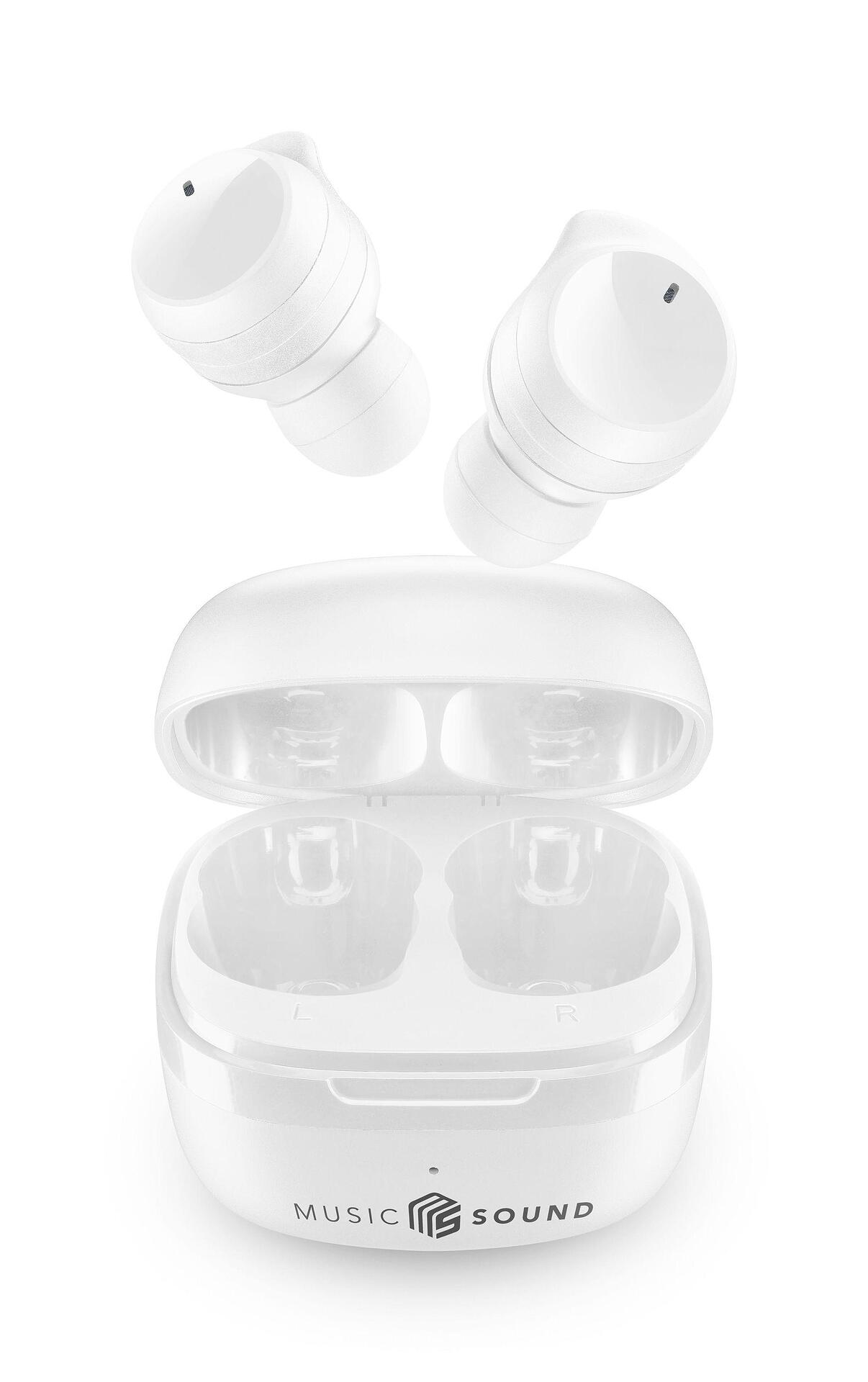 Bluetooth слушалки Music Sound Flow TWS бели