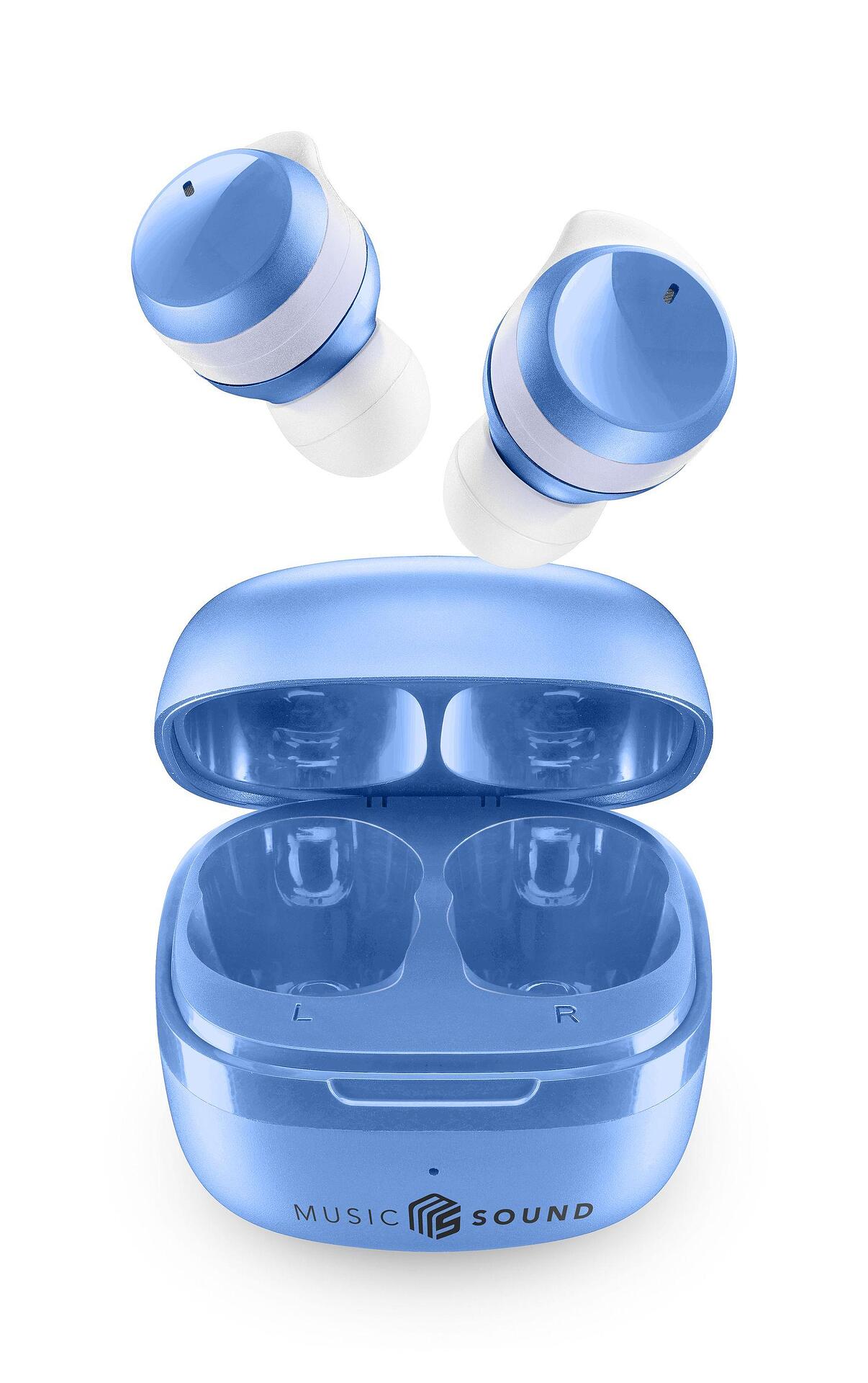 Bluetooth слушалки Music Sound Flow TWS сини