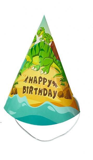 Шапка PartyGo HAPPY BIRTHDAY Динозавър