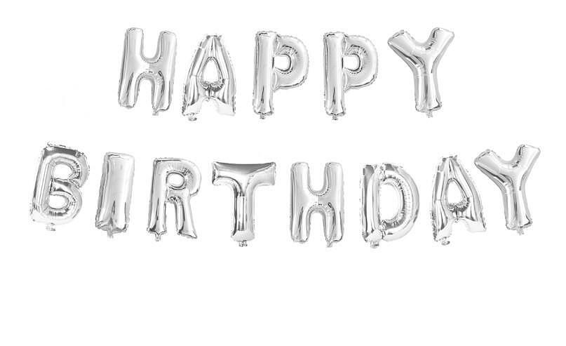 Сребърна комбинация от букви "HAPPY BIRTHDAY" PartyGo
