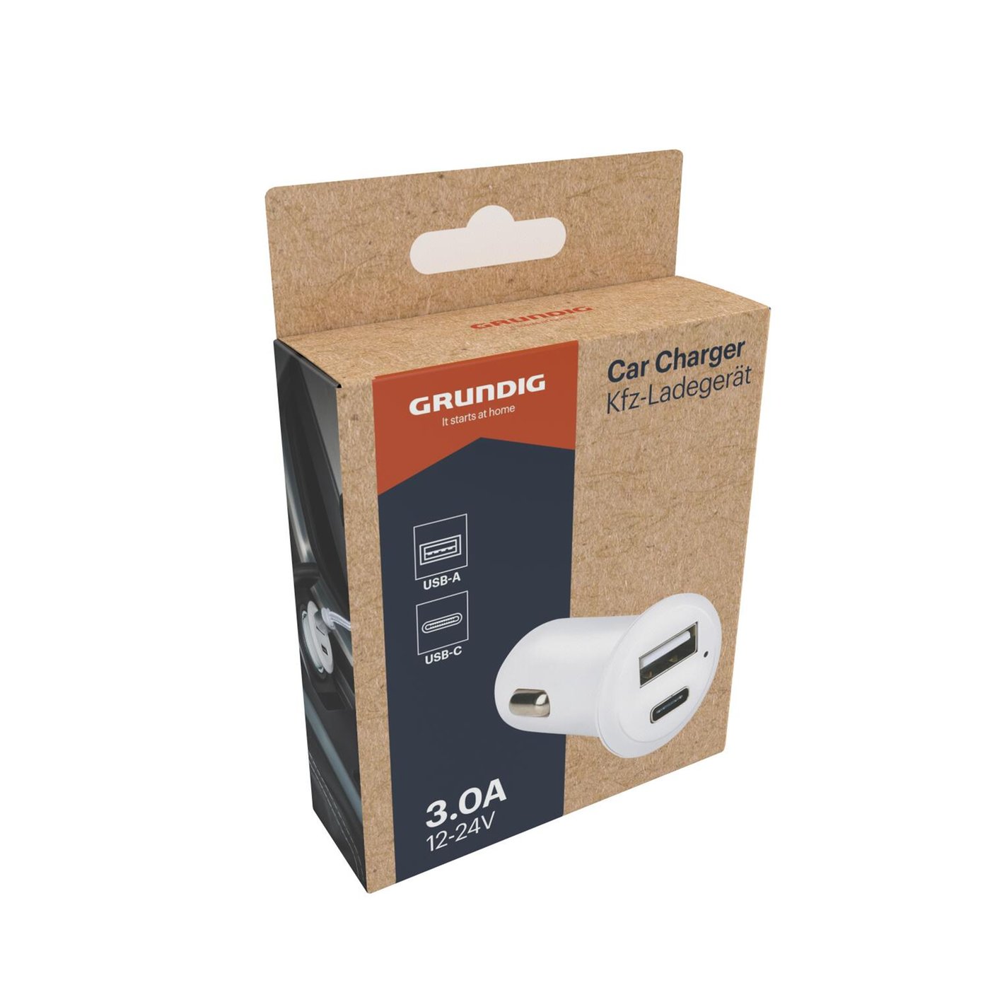 Grundig Зарядно за кола 5V Fast charge USB - A и USB - C