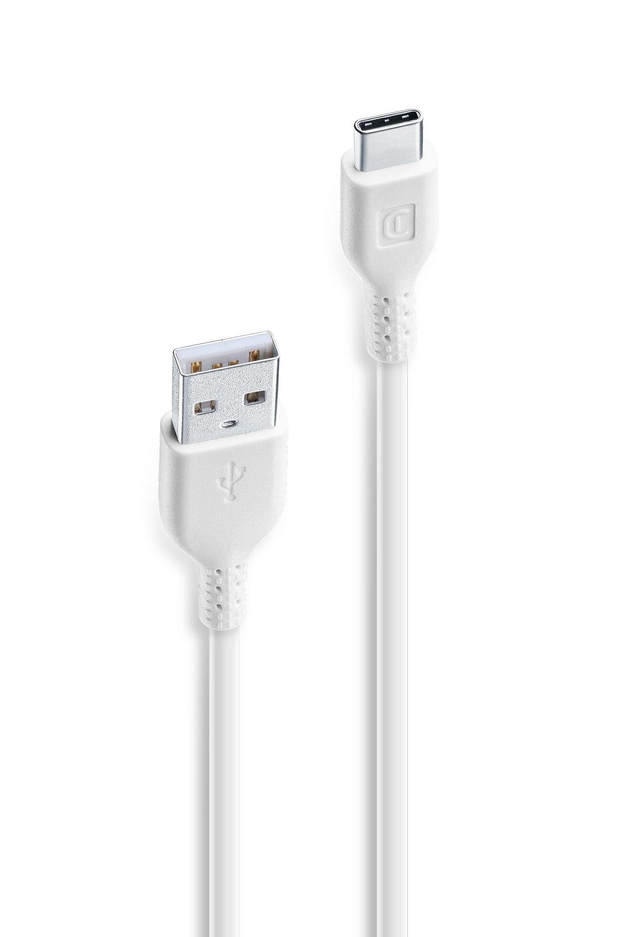 Кабел данни USB-A към USB-C 3 м. бял