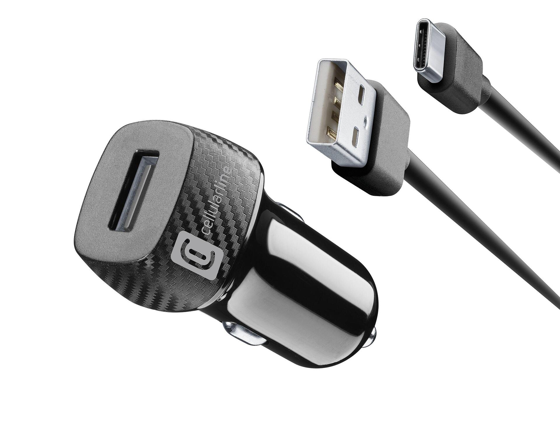 Зарядно за кола с адаптивно зареждане 12/24V с USB-C кабел