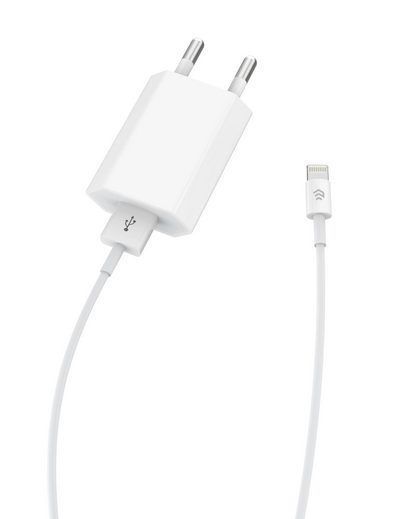 Зарядно адаптер 220V USB + кабел iOS 2.1A бяло