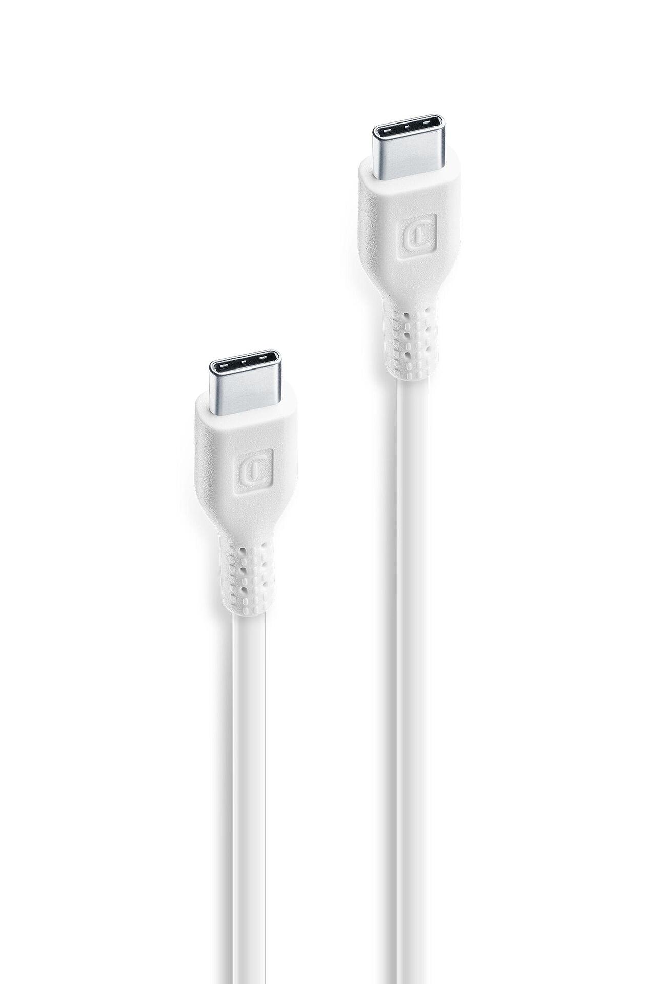 Кабел данни USB-C - USB-C 2м бял