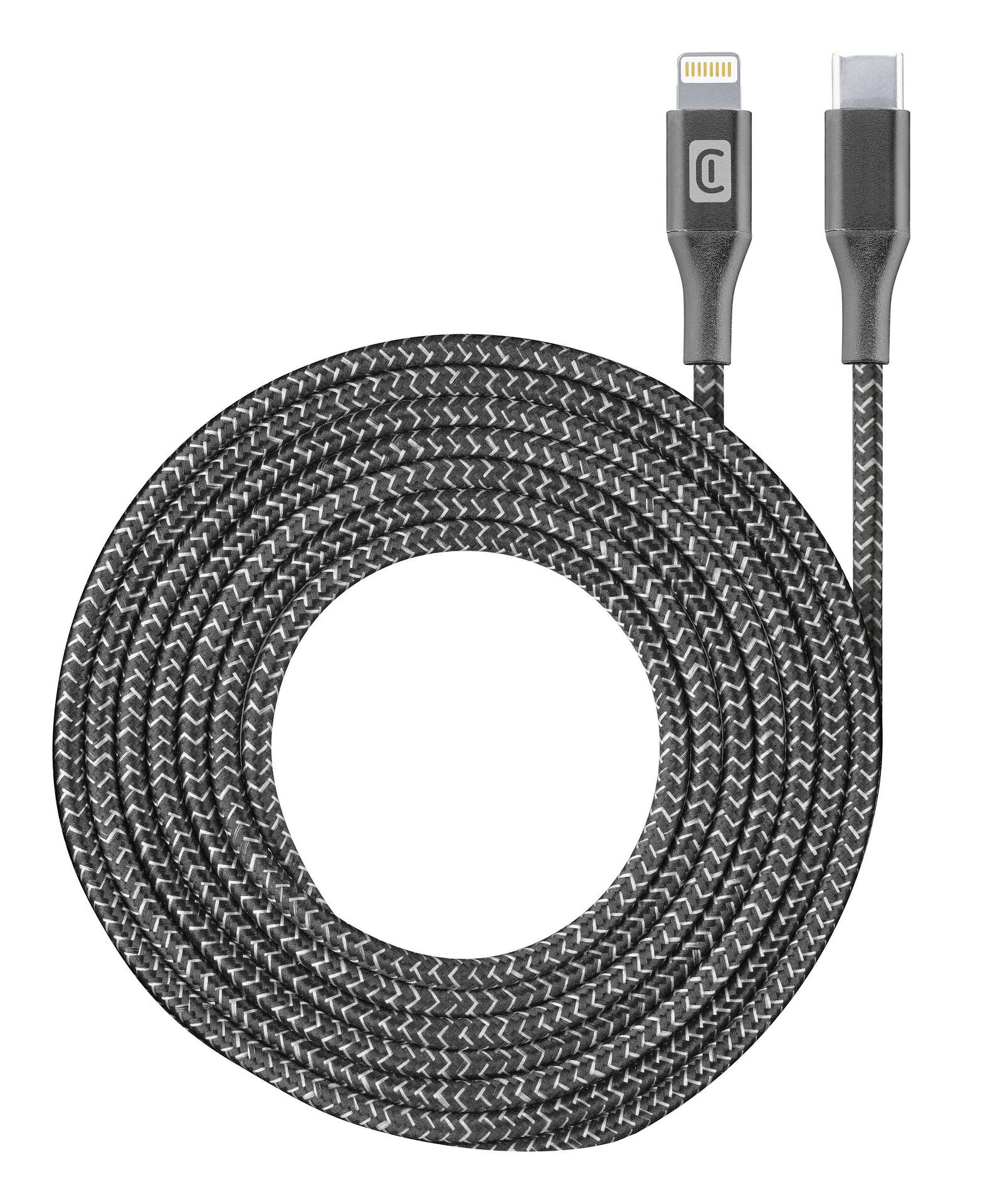 Кабел данни усилен USB-C - Lightning 2.5 м