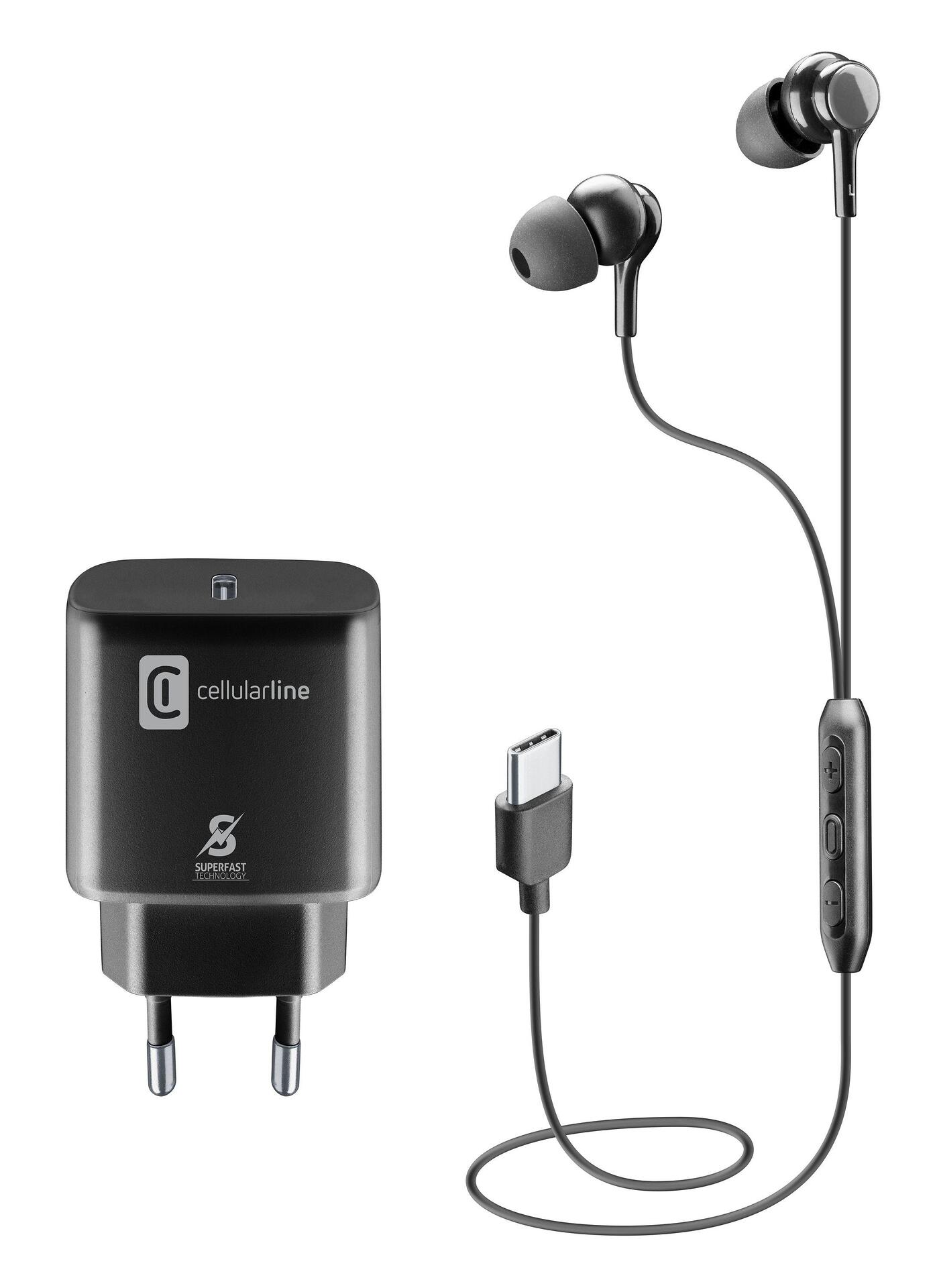 Пакет за Samsung - Зарядно 220V USB-C 25W + слушалки TYPE-C
