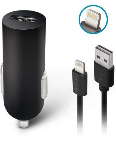 Зарядно Forever 12V M02 + Lightning кабел 2A черно
