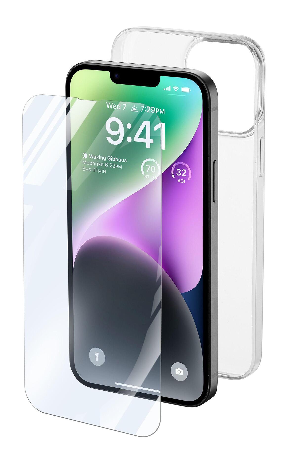 Пакет за iPhone 14- прозрачен калъф + протектор