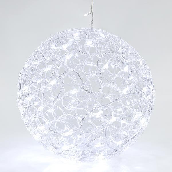 Коледна акрилна топка 100 LED бяла светлина