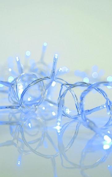 Коледни висулки 100 LED със синя светлина и прозрачен кабел